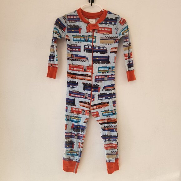 BUNDLE (2) Hanna Andersson Pajamas Full Zip Trains Dragons Toddler Boys 3T - Picture 2 of 13